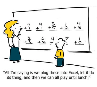 Excel comic colored funny simple task