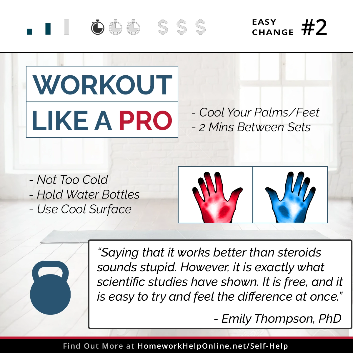 A scientifically proven workout performance booster: cooling hands between sets.